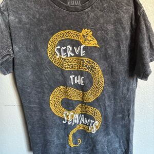 NIRVANA Gray Tee with Yellow Snake Design